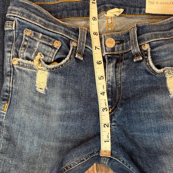 Rag & Bone Distressed Dark Blue Skinny Jeans - Picture 11 of 16